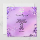 Bat Mitswa Meisje  Paarse Roze Bloemen Kaart (Voorkant)