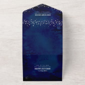 Bat Mitswa Navy Silver Glitter Script Party Bold All In One Uitnodiging (Buitenkant)