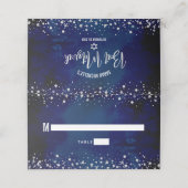 Bat Mitswa Navy Waterverf Silver Glitter Script Plaatskaartje (Buitenkant ongevouwen)