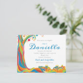 Bat Mitswa nodigt uit tot kleurrijke levensboom Je Kaart (Staand voorkant)