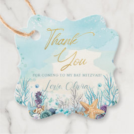 Bat Mitswa onder het Zee Beach Ocean Birthday Bedankjes Labels