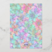 Bat Mitswa Paarse en Roze Davidster Folie Uitnodiging (Achterkant)