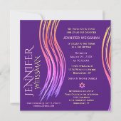 Bat Mitswa Paarse en Roze Gebedssjaal Kaart (Voorkant)