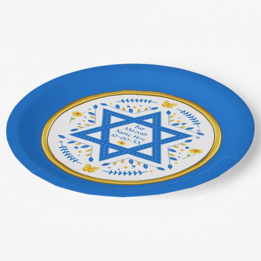 Bat Mitswa Papieren Borden. Gepersonaliseerd Papieren Bordje (Gekanteld)