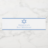 Bat Mitswa Party Blauwe ster van David Waterfles Etiket (Enkel label)