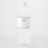 Bat Mitswa Party Blauwe ster van David Waterfles Etiket (Voorkant)