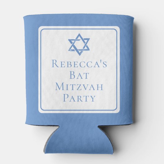 Bat Mitswa Party Lichtblauwe Davidsster Blikjeskoeler (Achterkant)