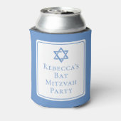 Bat Mitswa Party Lichtblauwe Davidsster Blikjeskoeler (Blikje Achterkant)