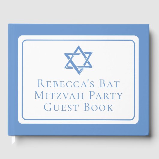 Bat Mitswa Party Lichtblauwe Davidsster Gastenboek (Voorkant)