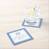 Bat Mitswa Party Lichtblauwe Davidsster Kartonnen Onderzetters (Insitu)