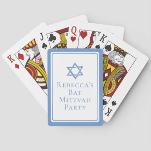 Bat Mitswa Party Lichtblauwe Davidsster Pokerkaarten