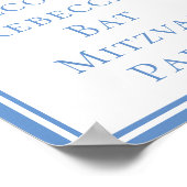 Bat Mitswa Party Lichtblauwe Davidsster Poster (Hoek)