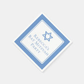 Bat Mitswa Party Lichtblauwe Davidsster Servet (Hoek)