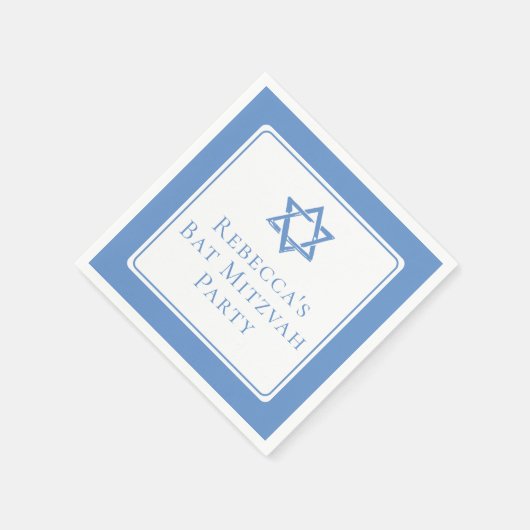 Bat Mitswa Party Lichtblauwe Davidsster Servet (Hoek)