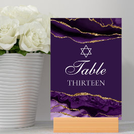 Bat Mitswa Party Paarse Gouden Ster van David Kaart