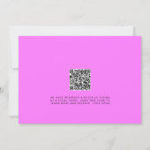 Bat Mitswa Pink Neon Lights QR-code Save the Date Kaart (Achterkant)