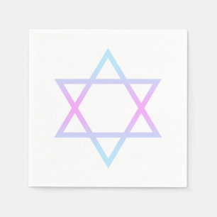 Bat Mitswa Star of David Modern Roze Blauw Paarse Servet