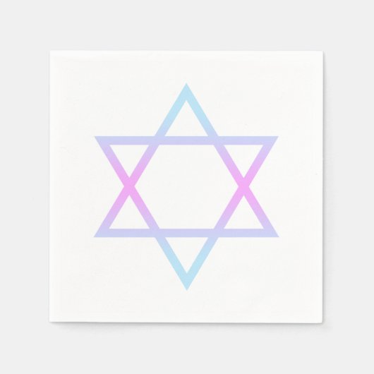 Bat Mitswa Star of David Modern Roze Blauw Paarse Servet (Voorkant)
