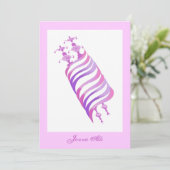 Bat Mitswa Uitnodiging Jenna Alli Roze Torah (Staand voorkant)