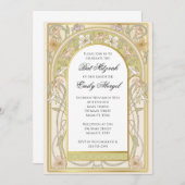 Bat mitswa uitnodiging retro  bloemen (Voorkant / Achterkant)