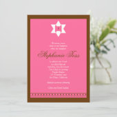 Bat Mitswa Uitnodiging Stephanie Tess Star Torah (Staand voorkant)