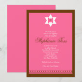 Bat Mitswa Uitnodiging Stephanie Tess Star Torah (Voorkant / Achterkant)