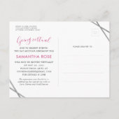 Bat Mitswa Verandering van Plannen Modern Roze Zil Aankondigingskaart (Achterkant)