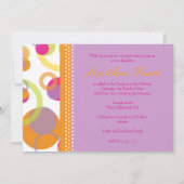 Bat Mitvah+Mod Bubbles/oranje/hete roze Kaart (Achterkant)