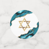 Bat Mitzvah 2 Foto Turquoise Agaat Gouden Schrift Confetti (Kleine voorkant)