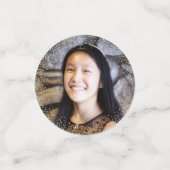 Bat Mitzvah 3 Foto Zwart Gouden Folie Glitter Scri Confetti (Kleine voorkant)