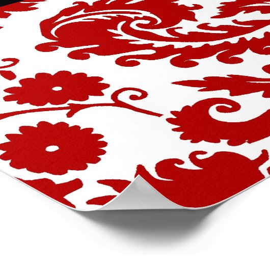 Bat Mitzvah, aangepaste naam Banner Red Damask Poster (Hoek)