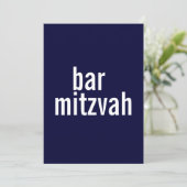 Bat Mitzvah aankondigingen {Navy Blue} (Staand voorkant)