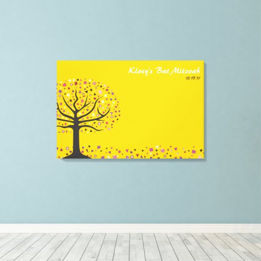 Bat Mitzvah-aanmeldkaart Canvas Afdruk (Insitu (Houten vloer))