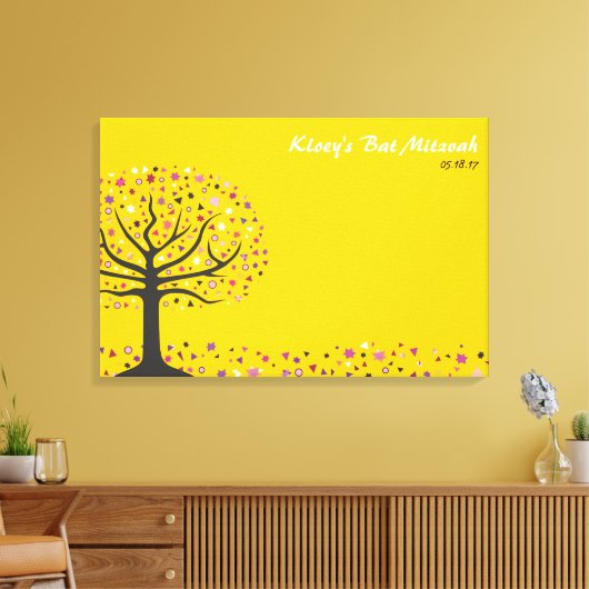 Bat Mitzvah-aanmeldkaart Canvas Afdruk (Insitu (Woonkamer))