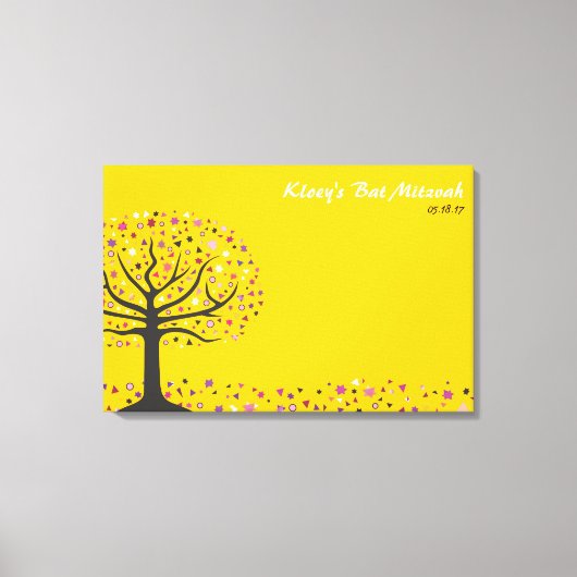 Bat Mitzvah-aanmeldkaart Canvas Afdruk (Voorkant)