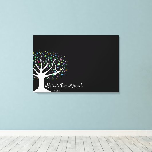 Bat Mitzvah-aanmeldkaart Canvas Afdruk (Insitu (Houten vloer))