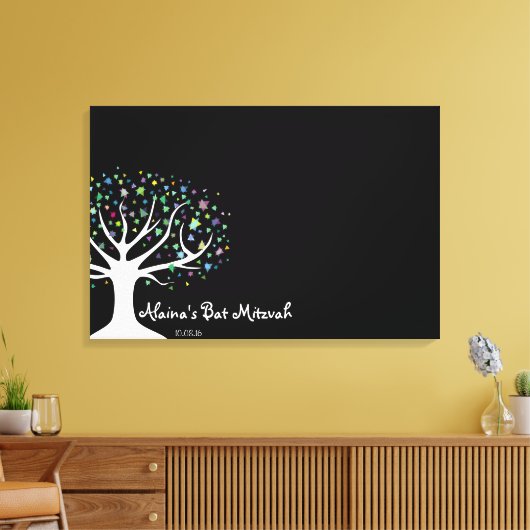 Bat Mitzvah-aanmeldkaart Canvas Afdruk (Insitu (Woonkamer))