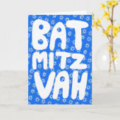 BAT MITZVAH Aanpasbaar Ster van David-patroon  Kaart (Gele Bloem)