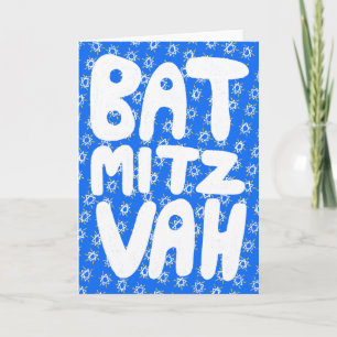 BAT MITZVAH Aanpasbaar Ster van David-patroon  Kaart