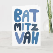 BAT MITZVAH Aanpasbare Moderne Bubbel Letters Kaart (Voorkant)