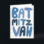 BAT MITZVAH Aanpasbare moderne bubbel letters  Kaart<br><div class="desc">Hand getekende tekst door mij voor jou. Voeg je eigen tekst toe aan de binnenkant van de kaart of verander de achtergrondkleuren. Voor meer ontwerpen en kleuren, kijk in mijn winkel! Of laat me weten als je iets op maat wilt. Ik heb ook bijpassend inpakpapier en natuurlijk zowel Bar als...</div>