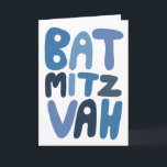 BAT MITZVAH Aanpasbare moderne bubbel letters  Kaart<br><div class="desc">Hand getekende tekst door mij voor jou. Voeg je eigen tekst toe aan de binnenkant van de kaart of verander de achtergrondkleuren. Voor meer ontwerpen en kleuren, kijk in mijn winkel! Of laat me weten als je iets op maat wilt. Ik heb ook bijpassend inpakpapier en natuurlijk zowel Bar als...</div>