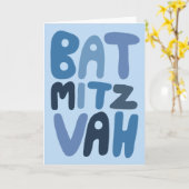 BAT MITZVAH Aanpasbare Moderne Bubbel Letters  Kaart (Gele Bloem)