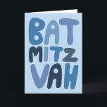 BAT MITZVAH Aanpasbare Moderne Bubbel Letters  Kaart<br><div class="desc">Handgetekende tekst door mij voor jou. Voeg je eigen tekst toe aan de binnenkant van de kaart of verander de achtergrondkleuren. Voor meer ontwerpen en kleuren, kijk in mijn winkel! Of laat me weten als je iets op maat wilt. Ik heb ook bijpassend inpakpapier en natuurlijk zowel Bar als Bat...</div>