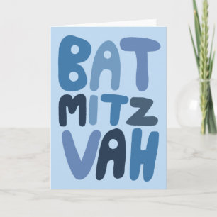 BAT MITZVAH Aanpasbare moderne bubbel letters  Kaart