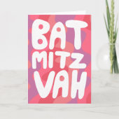 BAT MITZVAH Aanpasbare Roze Golf Strepen Congrat Kaart (Voorkant)