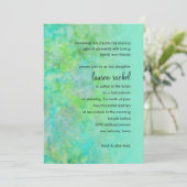 Bat Mitzvah Abstract Design in Aqua Kaart (Staand voorkant)