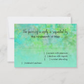 Bat Mitzvah Abstract Design in Aqua RSVP Kaartje (Voorkant)
