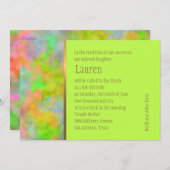 Bat Mitzvah Abstract Design in Lime Green Kaart (Voorkant / Achterkant)