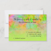 Bat Mitzvah Abstract Design in Lime Green RSVP Kaartje (Voorkant)